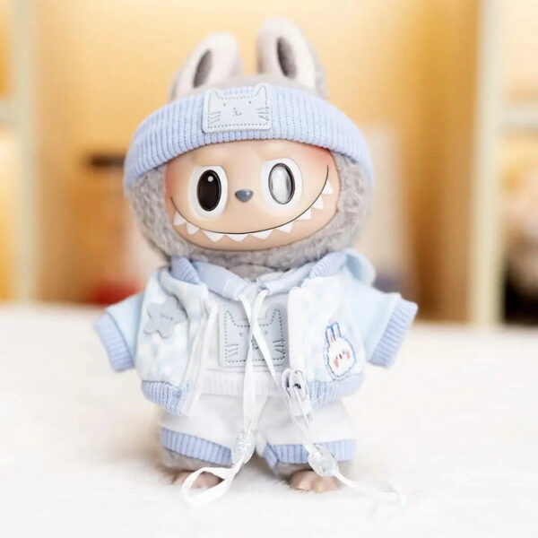 Labubu Clothes - Handmade Baby Blue Cosy outfit with Accessories