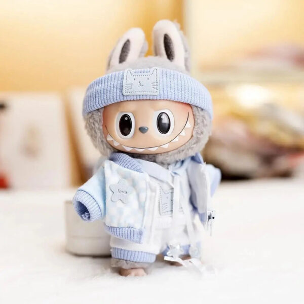 Labubu Clothes - Handmade Baby Blue Cosy outfit with Accessories