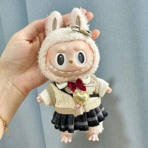 Labubu Clothes - Handmade Labubu School Uniform Outfit with Accessories