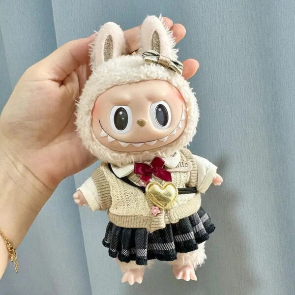 Labubu Clothes - Handmade Labubu School Uniform Outfit with Accessories