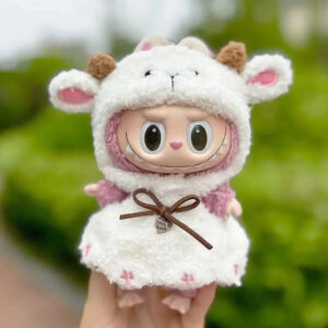Labubu Clothes - Handmade Labubu WhiteSheep Overalls Outfit