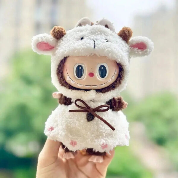 Labubu Clothes - Handmade Labubu WhiteSheep Overalls Outfit